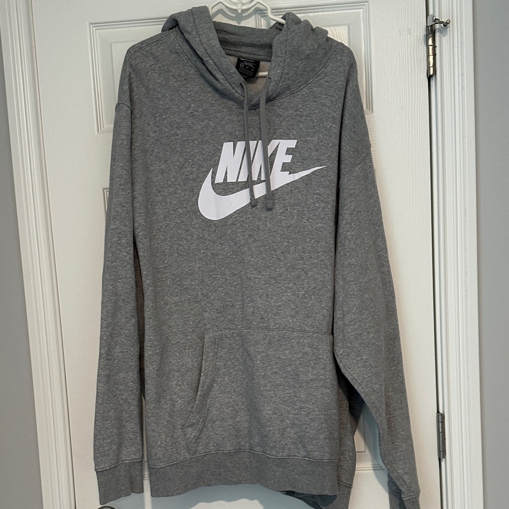 Nike Gray Hoodie with White Logo big and tall 4XL